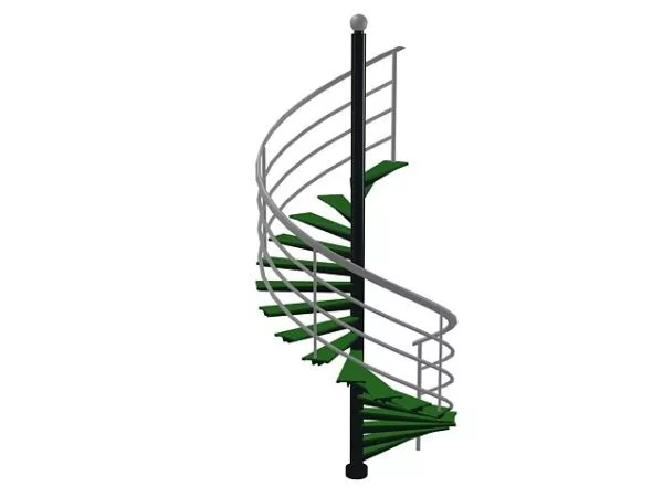 Temporary Wooden Stair With Scaffold System 3d model