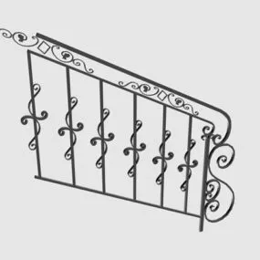 Metal Antique Stair Railing 3d model