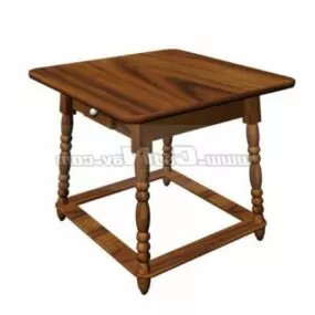 Mini Wooden Coffee Table 3d model