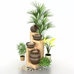 Mini Garden Water Fountains Decor 3d model