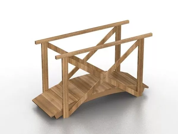 Miniature Wood Garden Bridge 3d model Miniature Wood Garden Bridge 3d model