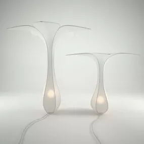 White Minimalist Table Lamps 3d model
