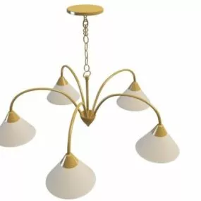 Minimalist Brass Ceiling Chandelier 3d model