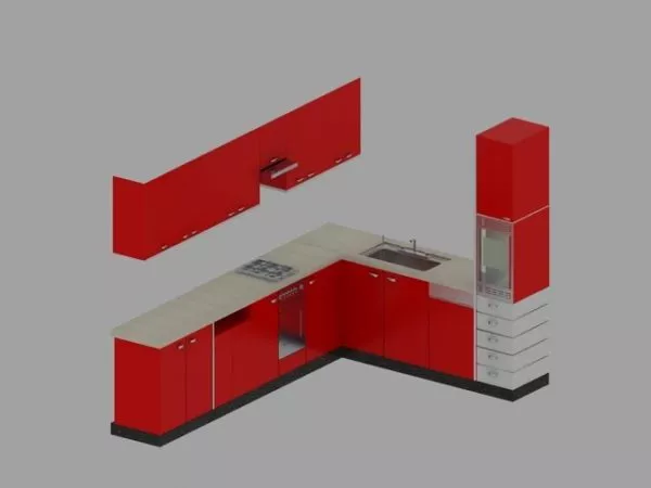 Minimalist Kitchen Cabinet 3d model Minimalist Kitchen Cabinet 3d model