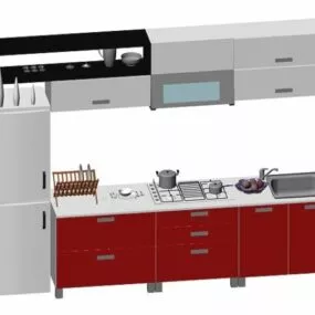 Minimalist Apartment Kitchen Design 3d model