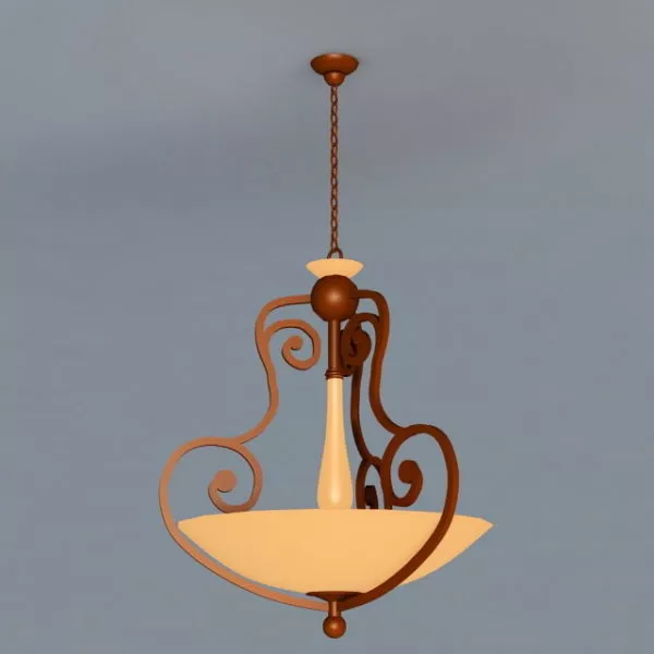 Living Room Mission Bowl Chandelier 3d model Living Room Mission Bowl Chandelier 3d model