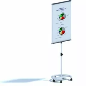 Office Mobile Flip Chart 3d model