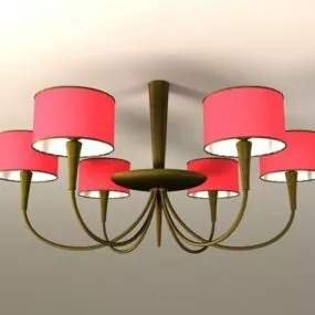 Modern 6 Arm Design Chandelier 3d model