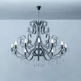 Living Room Modern Black Chandelier 3d model