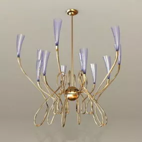 Modern Design Brass Chandelier 3d model