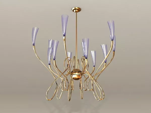 Modern Design Brass Chandelier 3d model Modern Design Brass Chandelier 3d model