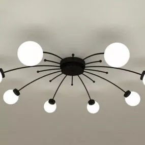 Modern Design Flush Mount Chandelier 3d model