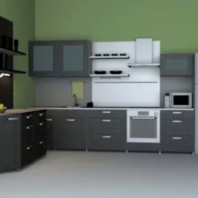 Modern Western Kitchen Cabines 3d model