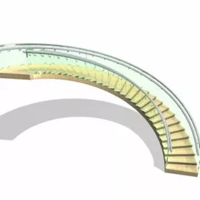 Modern Hotel Curved Staircase 3d model
