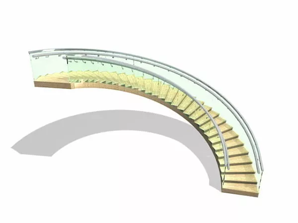 Modern Hotel Curved Staircase 3d model Modern Hotel Curved Staircase 3d model