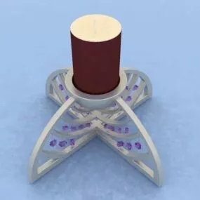 Modern Frame Style Candle Holder 3d model