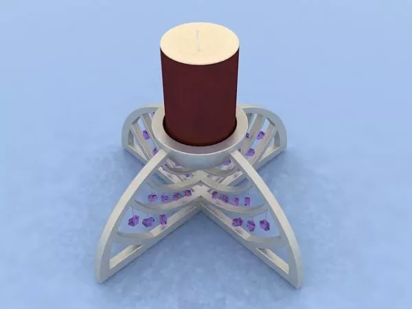 Candlestick Curved Arm 3d model