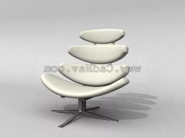 Blue Chaise Longue Recliner Style 3d model