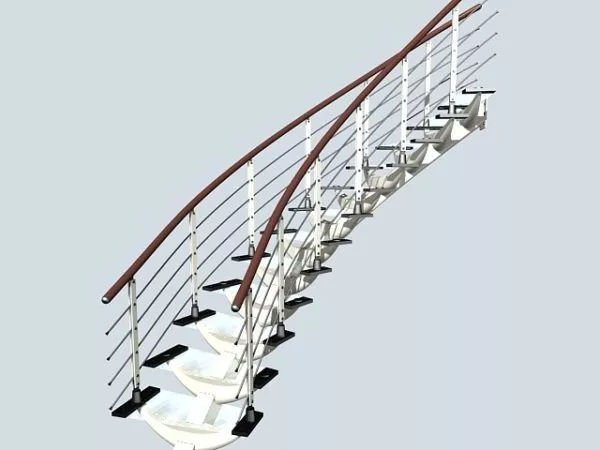 Modern Stone Wooden Circular Staircase 3d model Modern Stone Wooden Circular Staircase 3d model