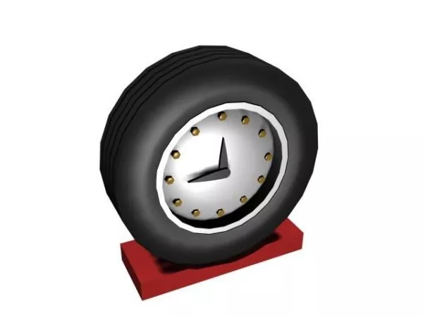 Circle Table Clock With Stand 3d model