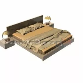 Interior Design Modern Double Bed 3d model