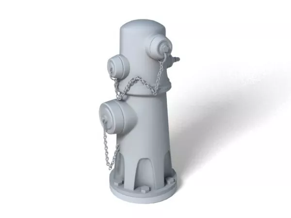 Fire Hydrant Red Painted 3d model