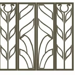 Modern Front Door Decorative 3d model