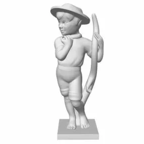 Modern Little Angel Garden Sculpture 3d model