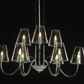 Modern Glass Chandelier Lighting 3d model