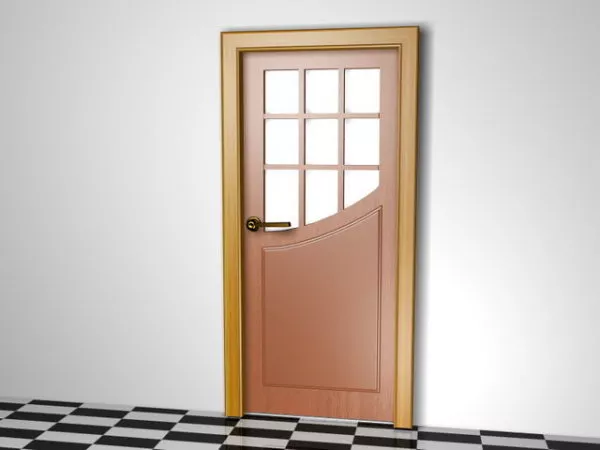 Modern Wooden Glazed Door 3d model Modern Wooden Glazed Door 3d model