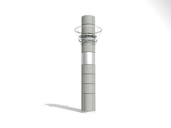 Wood Carved Rail Column 3d model