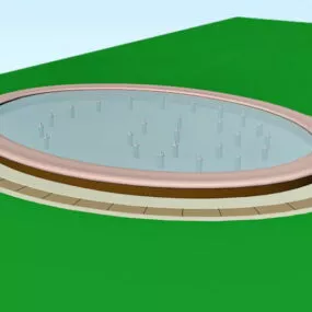 City Park Modern Plaza Fountains 3d model