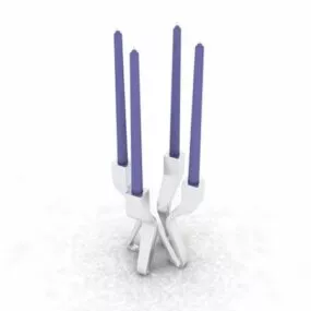 Modern Home Silver Candelabras 3d model