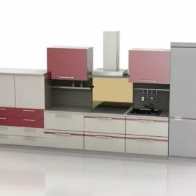 Modern Single Kitchen Design 3d model