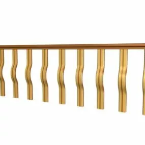 Home Wooden Stair Handrail 3d model