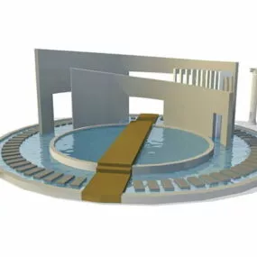 Modern Park Water Pond Decoration 3d model