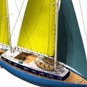 Watercraft Moonlight Sailing Vessel 3d model