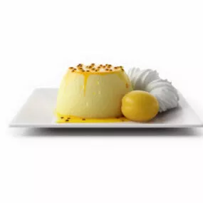 Food Set Mousse Cake 3d model