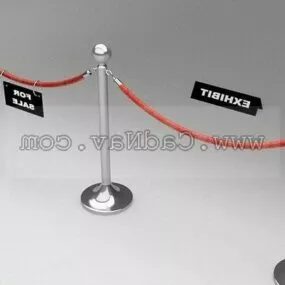 Museum Barrier Rope Equipment 3d model