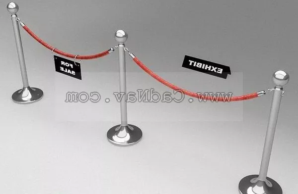Museum Barrier Rope Equipment 3d model Museum Barrier Rope Equipment 3d model