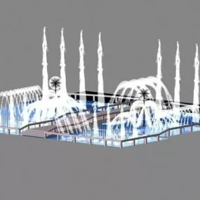 City Square Musical Water Fountain 3d model