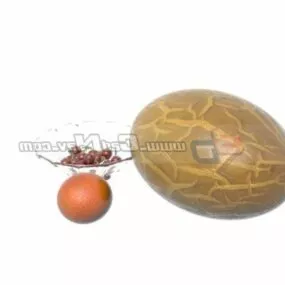 Muskmelon Cherry Orange Fruits 3d model