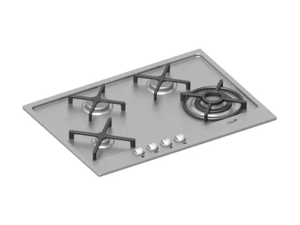 Black Induction Cooktop 3d model