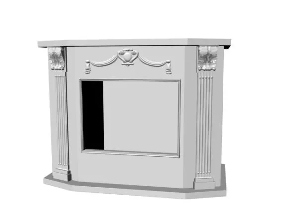 Marble Fireplace Modern Shape 3d model