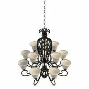 Neoclassical Style Home Chandelier 3d model