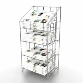 Store Newspaper Display Rack Stand 3d model