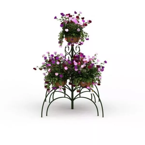 Outdoor Metal Flower Pot Stand 3d model Outdoor Metal Flower Pot Stand 3d model