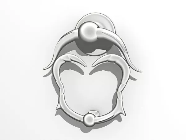 Nickel Home Door Knocker 3d model Nickel Home Door Knocker 3d model