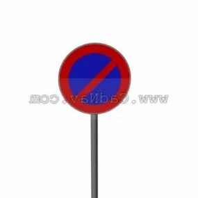 No Parking Traffic Road Sign 3d model