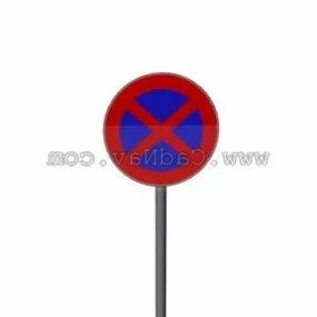 No Parking Traffic Road Sign 3d model